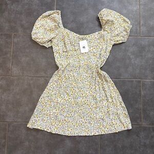 NWT Elodie Babydoll Tunic Mini Dress Large Smocked Floral Cottagecore Fairy Twee